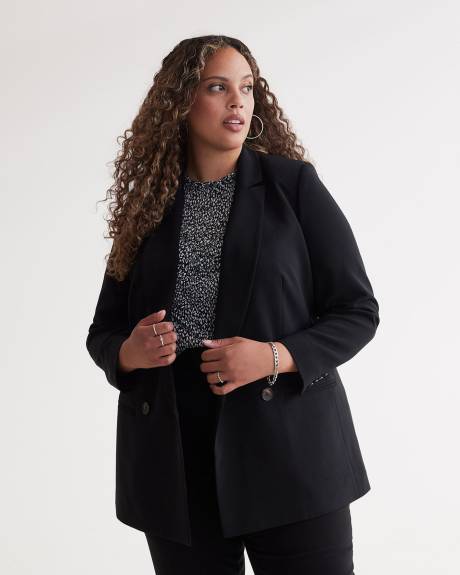 Fluid Double-Breasted Suit Blazer