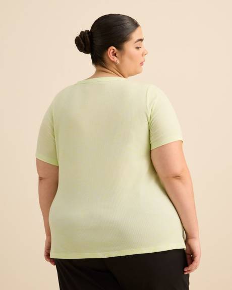 Heather Ribbed Short-Sleeve T-Shirt - Active Zone