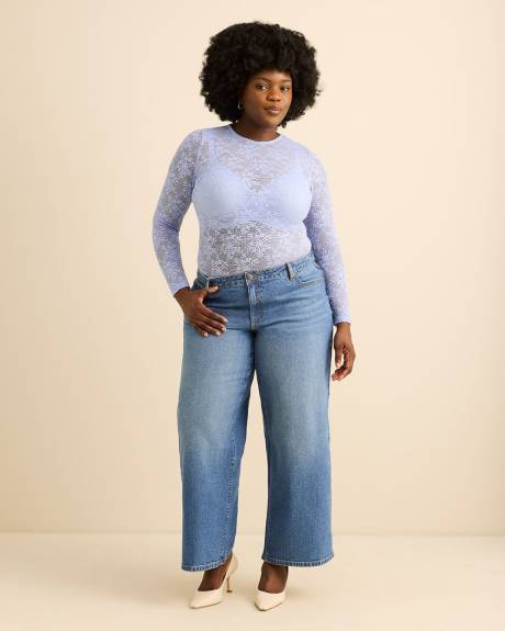 Haut en dentelle &agrave; manches longues - Addition Elle