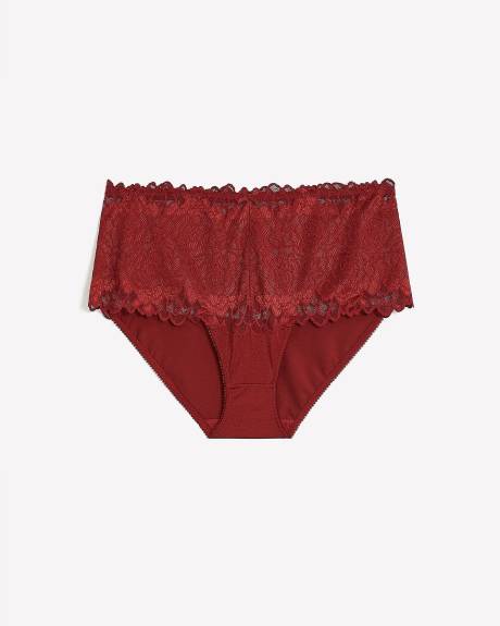 Femme Couture Lace Brief, Burgundy - Déesse Collection