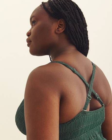 Textured Tankini Top with V-Wire Neckline