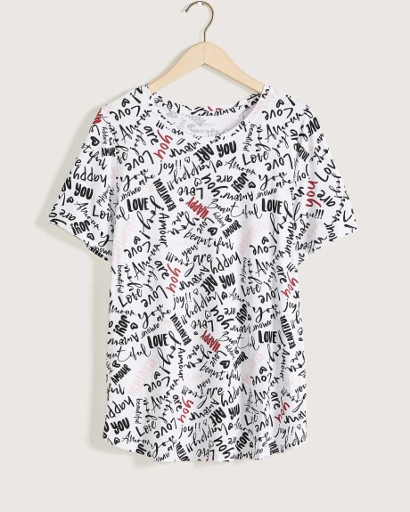 T-shirt imprimé coupe moderne à col rond - Addition Elle