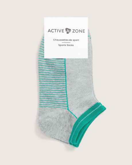 Ankle Sports Socks with Striped Sole - Active Zone