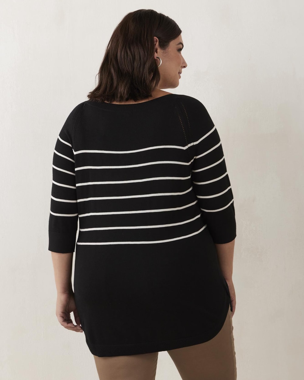 Responsible, Boat-Neck Sweater with 3/4 Sleeves