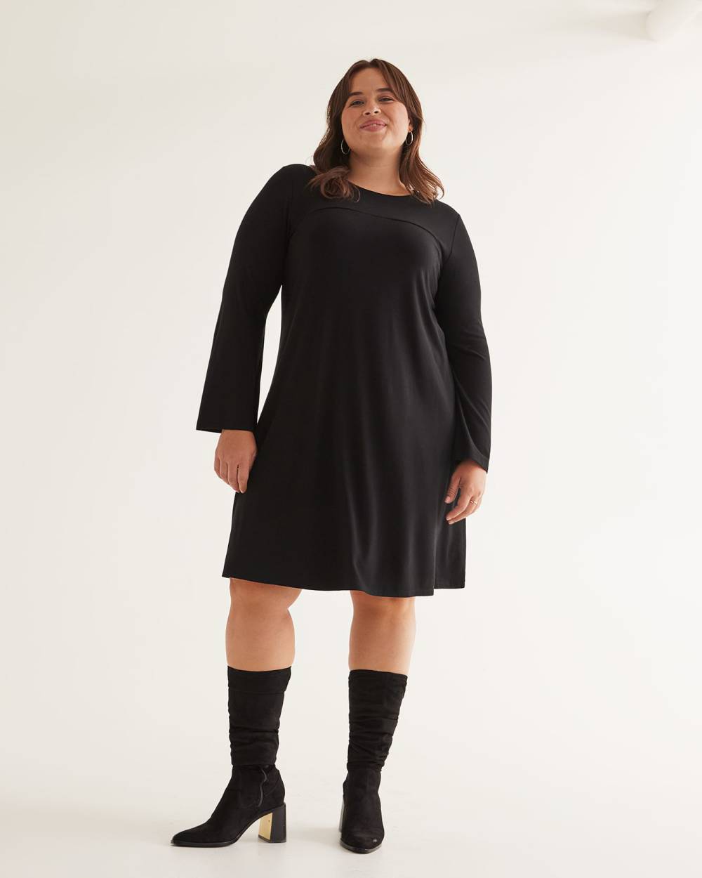 Responsible, Knit Dress with Long Bell Sleeves | Penningtons