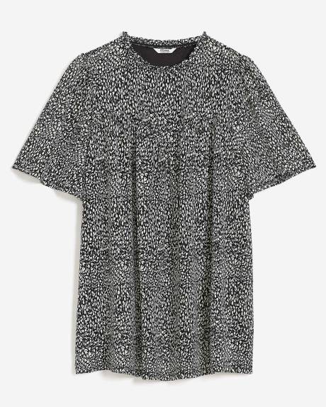 Sweetheart Swing Mesh Knit Top with Ruffled Sleeves