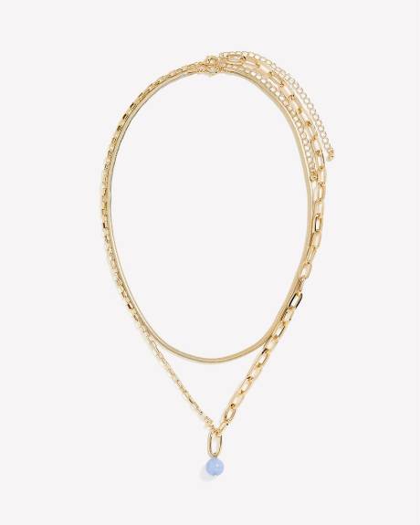 Golden Short Necklaces, Set of 2