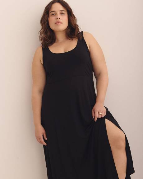 Robe sans manches à col dégagé, tissu responsable