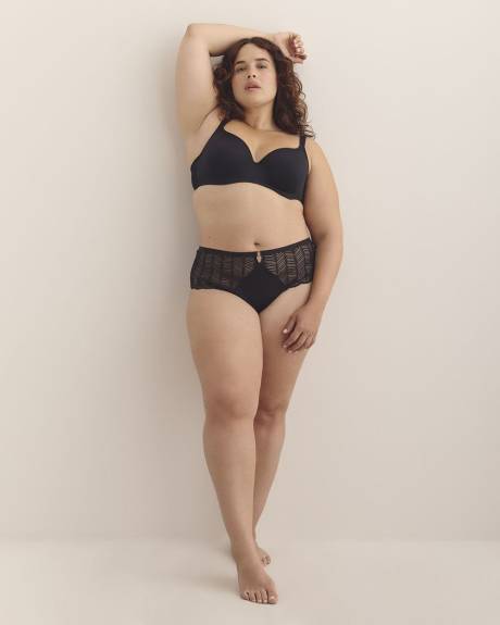 Lace Cheeky Brief with Microfibre at Front - Déesse Collection