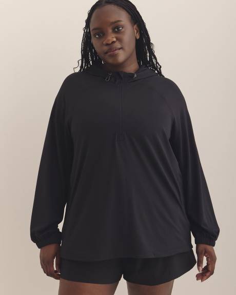 Manteau texturé à capuchon avec demi-fermeture à glissière - Active Zone