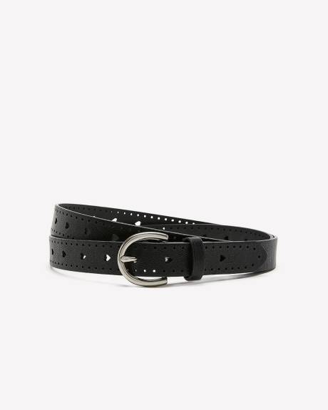 Ceinture noire avec boucle en coeur
