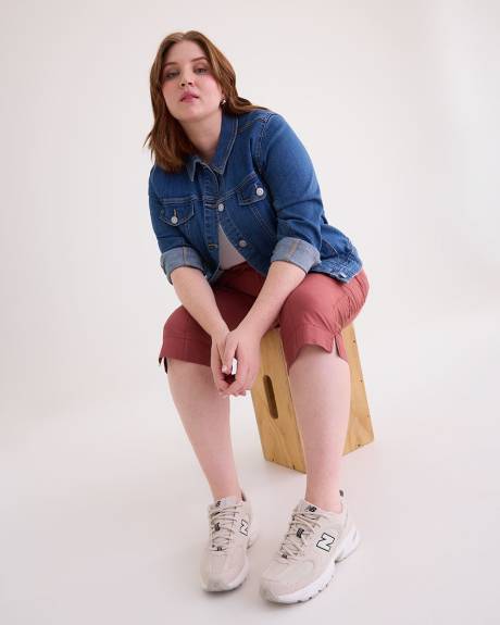 Cotton Capri with Ribbed Waistband