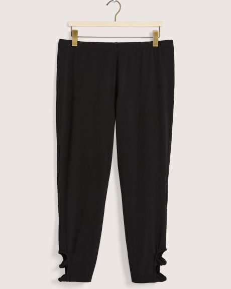 Cropped Cotton Leggings with Side Knots