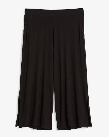 Black Knit Gaucho Pant
