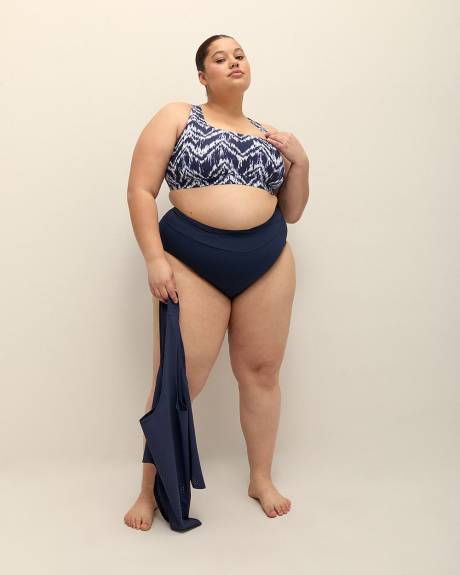 Fooler Tankini Top with Herringbone-Print Bandeau