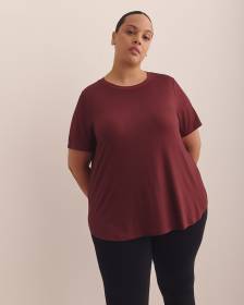 Responsible, Short-Sleeve Tee with Rounded Hem - Active Zone