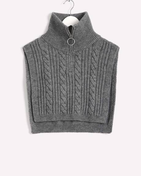 Cable Knit Neck Warmer with Zipper