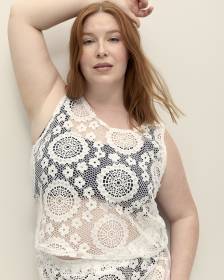 White Textured Swim Cover-Up Cami - Cover Me