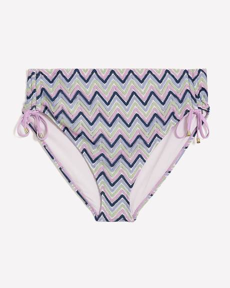 Multicolour Mesh Swim Brief with Side Ties