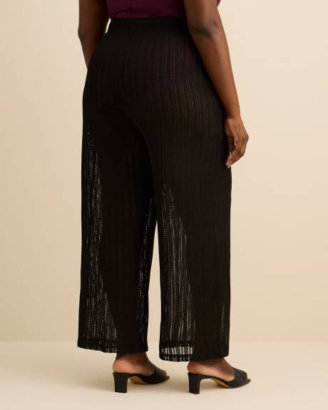Pantalon couvre-maillot noir crocheté à jambe évasée