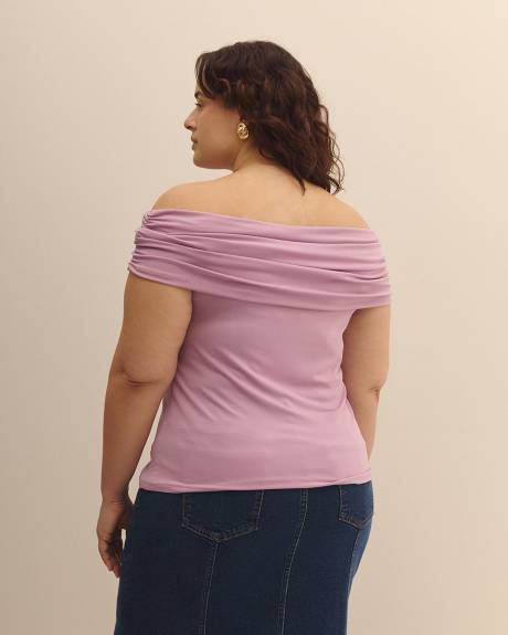 Off-Shoulder Top with Shirring - Addition Elle