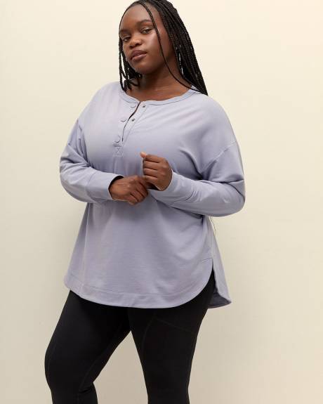 French Terry Henley Pullover Sweatshirt - Active Zone