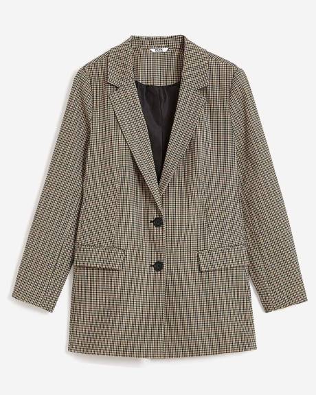 Gingham Single-Breasted Blazer