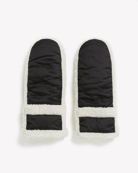 Mitaines en nylon avec bandes en sherpa - Active Zone