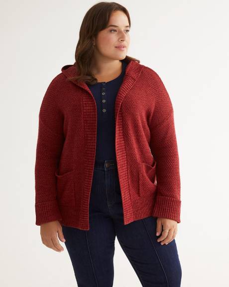 Open Hooded Sweater Cardigan