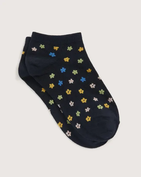Chaussettes courtes avec mini fleurs multicolores