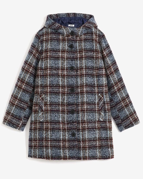 Responsible, Plaid Coat with Hood