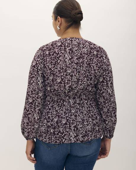 Responsible, Empire Waist Blouse with Long Balloon Sleeves - Addition Elle