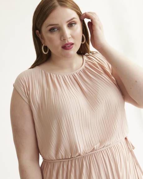Pleated Sleeveless Dress