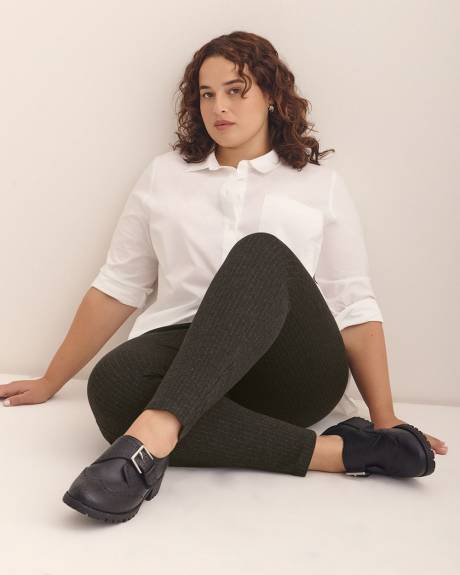 Grey Pinstripe Tummy Control Legging