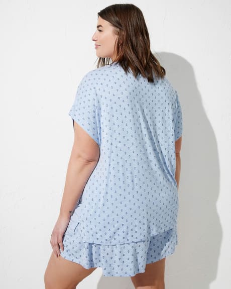 Responsible, Henley Pyjama Top with Placement Print