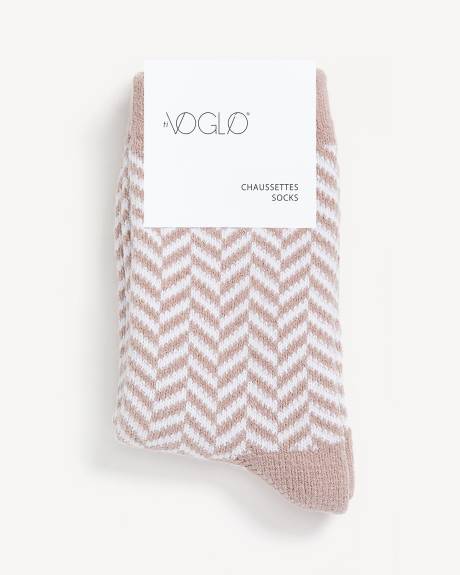 Crew Socks with Chevron Pattern - ti Voglio