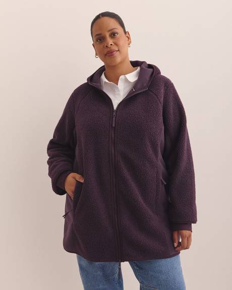 Long Hooded Sherpa Jacket - Active Zone