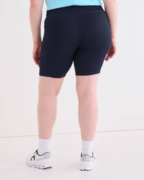 Ribbed Bike Shorts with Pockets - Active Zone