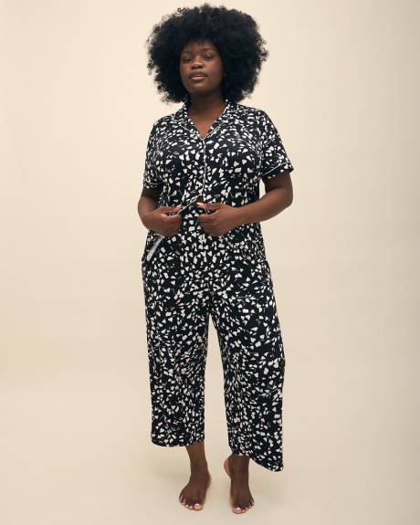 Pantalon de pyjama à motif de coeurs, tissu responsable - Collection Déesse