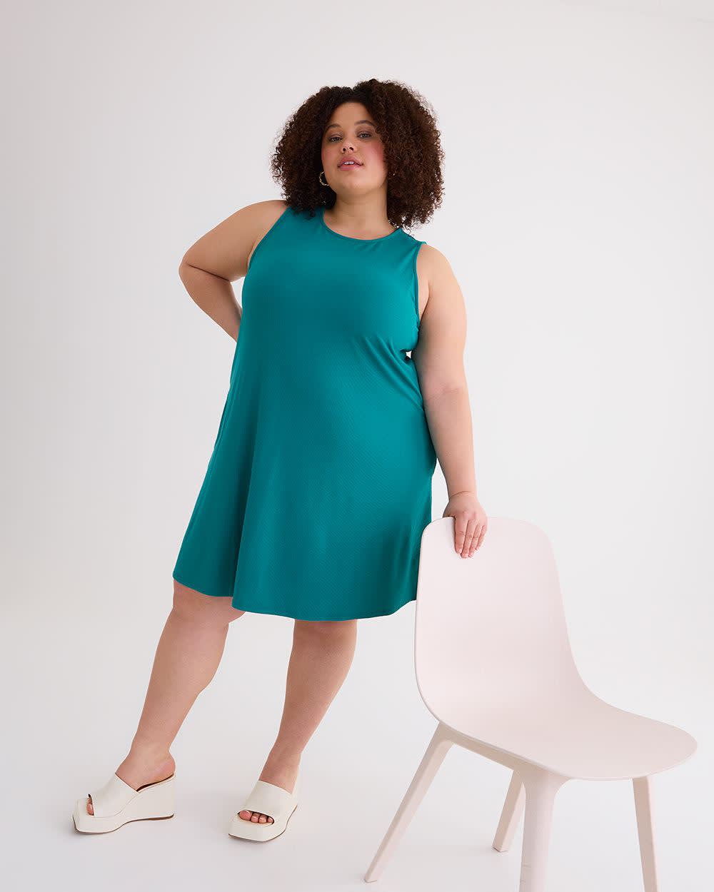 Responsible Ribbed Knit Sleeveless Swing Dress with Pockets Penningtons