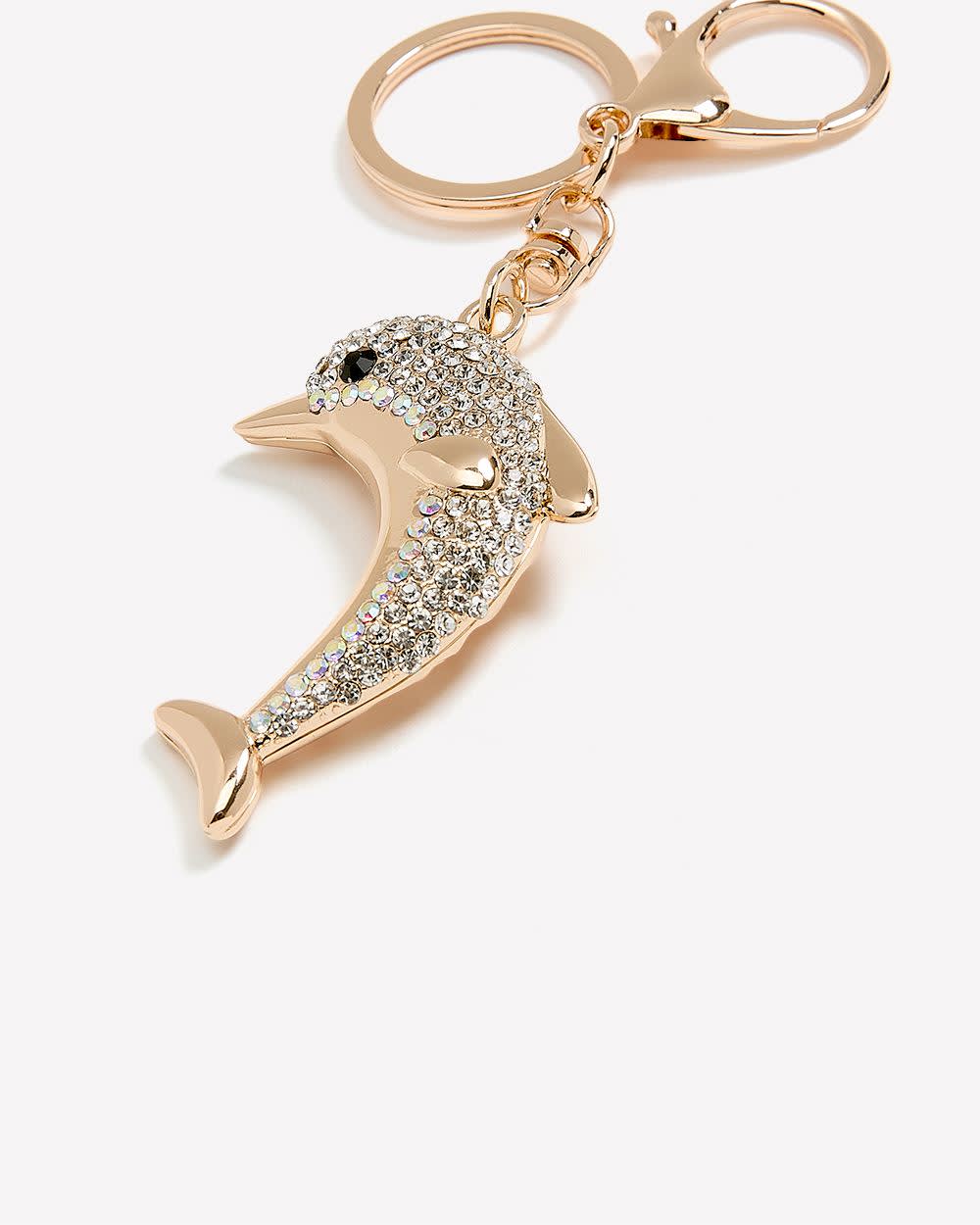 Dolphin Keychain with Rhinestones