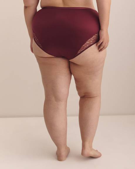 Light Control Full Satin Brief with Mesh - Déesse Collection