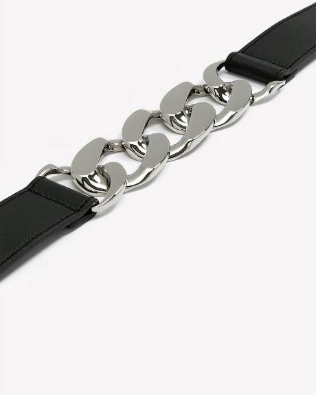 Ceinture élastique noire avec boucle à maillons - Addition Elle