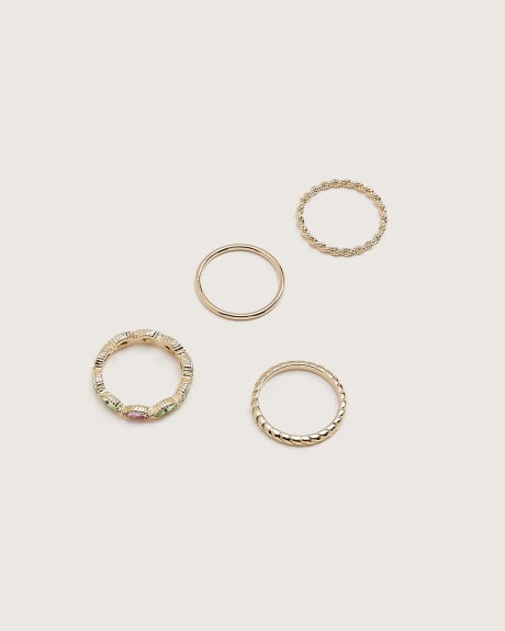 Assorted Rings with Stones, Set of 4 - Addition Elle