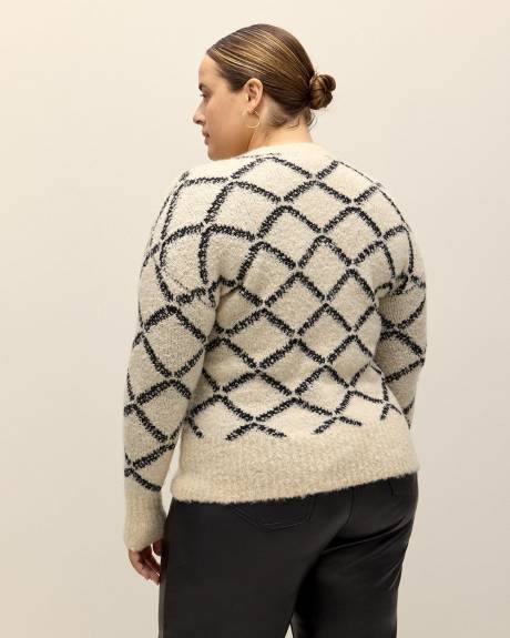 Argyle Stitch Crewneck Sweater - Addition Elle