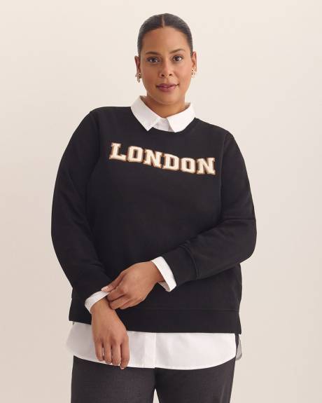 Pull en tricot molletonné à col rond