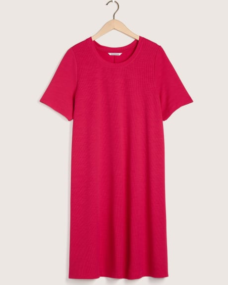 Short-Sleeve A-Line Dress with Scoop Neckline