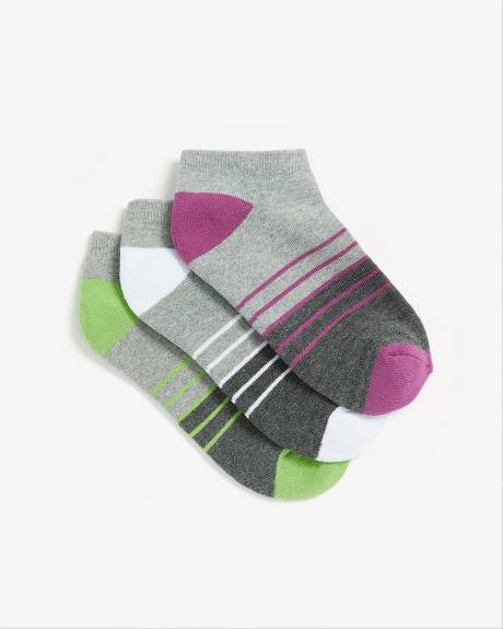 Chaussettes à rayures, ens. de 3 - Active Zone