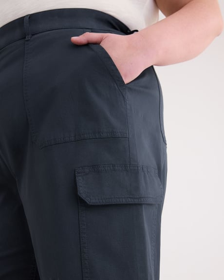 Pantalon cargo en coton à jambe évasée