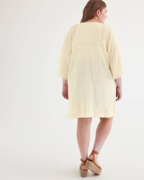 Long Kimono Sleeve Crochet Over-Piece